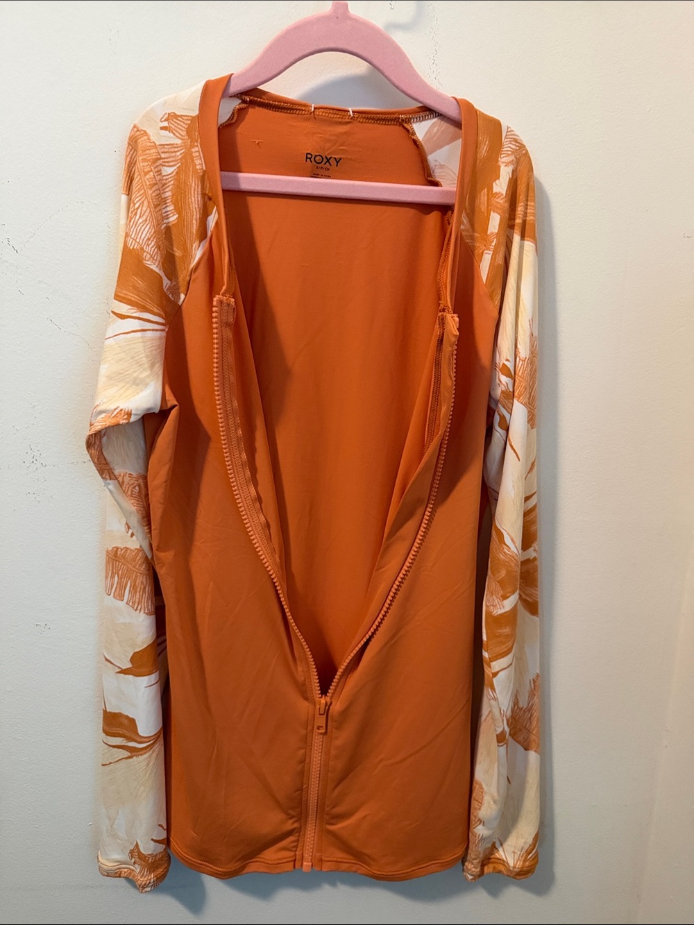 Roxy Orange Full Zip Front Rashguard - Picture 4 of 5